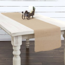 Greetings Jute Burlap Tan Runner 12x72