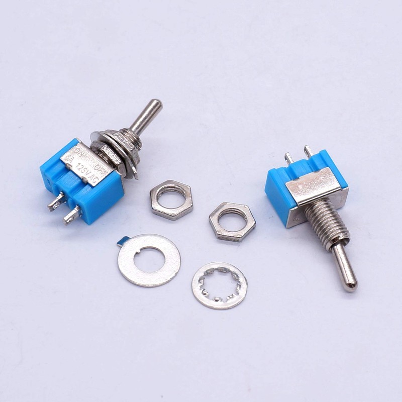 Taiss 10PCS SPST Mini Toggle Switch 2 Pin 2 Position