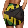 JEOCODY Jamaican Flag Women Chiffon Short Sarongs Cover Ups Beach