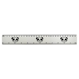 'Panda Head' 30cm (12 Inch) White Plastic Ruler (RL00026752)