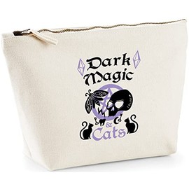 Hippowarehouse Dark Magic & Cats Witch Pastel Goth printed make up cosmetic wash bag 18x19x9cm