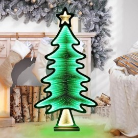 IEVEY Green Standing LED Infinity Christmas Tree Decoration with Metal Base