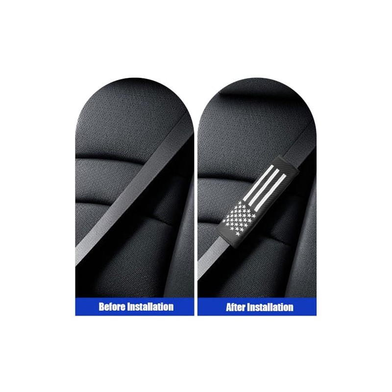 JDDRY 2PC Soft Carbon Fiber Seat Belt Covers with USA