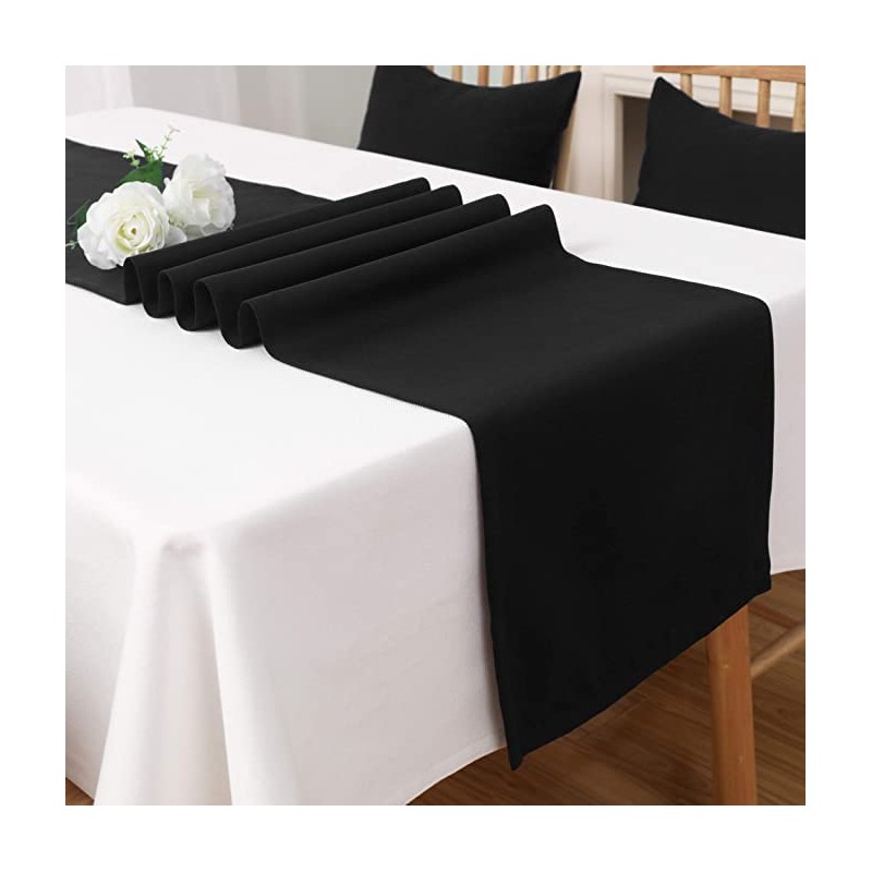 LivinEase Table Runner 42 x 240 cm - Black Cotton