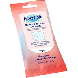 Proxysoft Dental Floss for Bridges and Implants 5 Packs - Floss Threaders for Bridges, Dental Implants, Braces with Extra-Thick Proxy Brush for Optimal Oral Hygiene -Teeth Bridge and Implant Cleaners