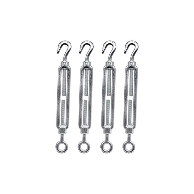 (Pack of 4) Turnbuckle Wire Tensioner M8 Adjustable Turnbuckles Hook
