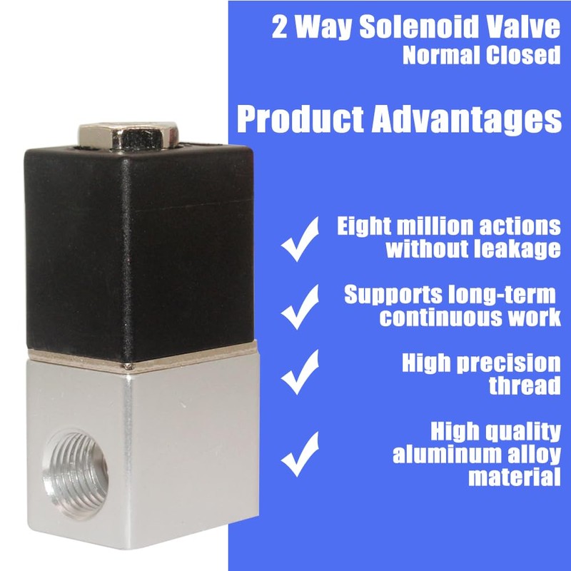 Qolekog DC 12V Solenoid Valve 1/8" NPT 2 Way Normally