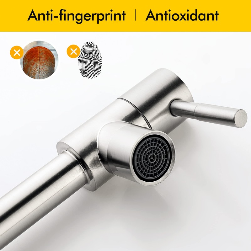 Fransiton Brushed Nickel Pot Filler, Pot Filler Faucet Wall Mount,