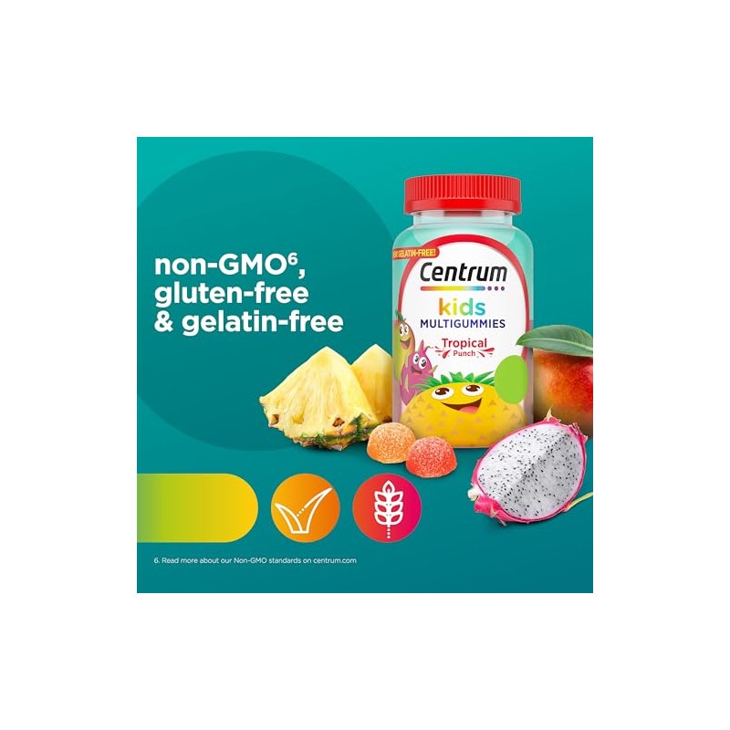 Centrum Kids Multivitamin Gummies, Tropical Punch, Made with Natural Flavors,