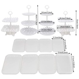 Set of 12 Pieces Cupcake Stands Plastic Dessert Stand Cupcake Holder Plate Serving Tray Fruit Plate for Wedding Birthday Party Fruits Desserts Candy Bar Display White