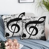 Naqiuli Throw Pillow Cover Case Music Notes Pillow Covers 18x18