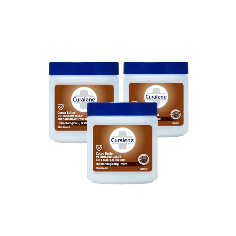 3 x 225mL | Curalene Cocoa Butter Petroleum Jelly, Soft