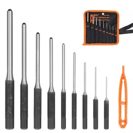 HORUSDY 9 Pieces Roll Pin Punch Set, Removing Repair Tool with Holder for Automotive, Watch Repair, Jewelry and Craft