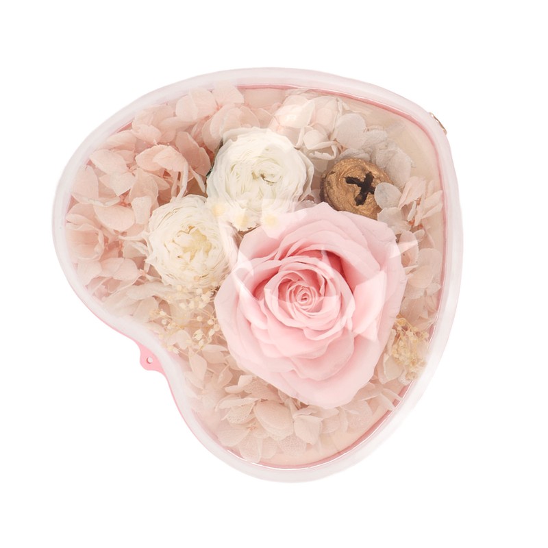 Heart Shaped Jewelry Box Wedding Preserved Flower Necklace Ring Storage