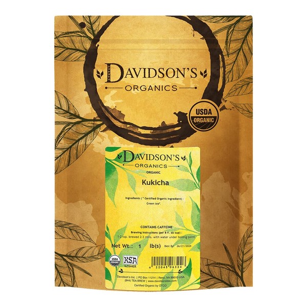 Davidson's Organics, Kukicha, Loose Leaf Tea, 16-Ounce Bag