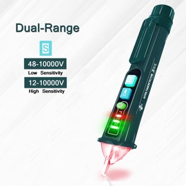 X-XIANQI Voltage Tester, Non-Contact Voltage Detector, Dual Range Electrical Tester, 12V-1000V/48V-1000V, Live Wire Tester with LED Flashlight, Buzzer