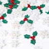 150pcs Miniature Christmas Decorations, Including 100 Tiny Holly Leaves Berries