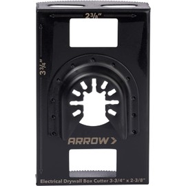 Arrow OSCGB1-1 1 Gang Electrical Box Drywall Cutting Blade for Oscillating Tools, Universal, Fits Most Multitools, Includes Adapter, Makes 2-7/8” by 3-3/4” Hole