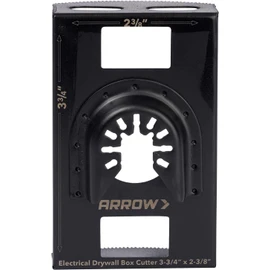 Arrow OSCGB1-1 1 Gang Electrical Box Drywall Cutting Blade for Oscillating Tools, Universal, Fits Most Multitools, Includes Adapter, Makes 2-7/8” by 3-3/4” Hole
