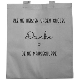 Baumwolltasche - Erzieherin - Kleine Herzen sagen großes Danke Geschenk Abschied Kindergarten Geschenk Kita Abschluss Geschenke Erzieher Abschiedsgeschenk I - Unisize - Hellgrau