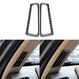 NVCNX Real Carbon Fiber Compatible with Infiniti G35 G37 G25 Q60 Q40 2007-2015 X S Sedan Coupe Convertible Car Accessories Interior Trim Defogger Air Vent Outlet Frame Cover Sticker Black