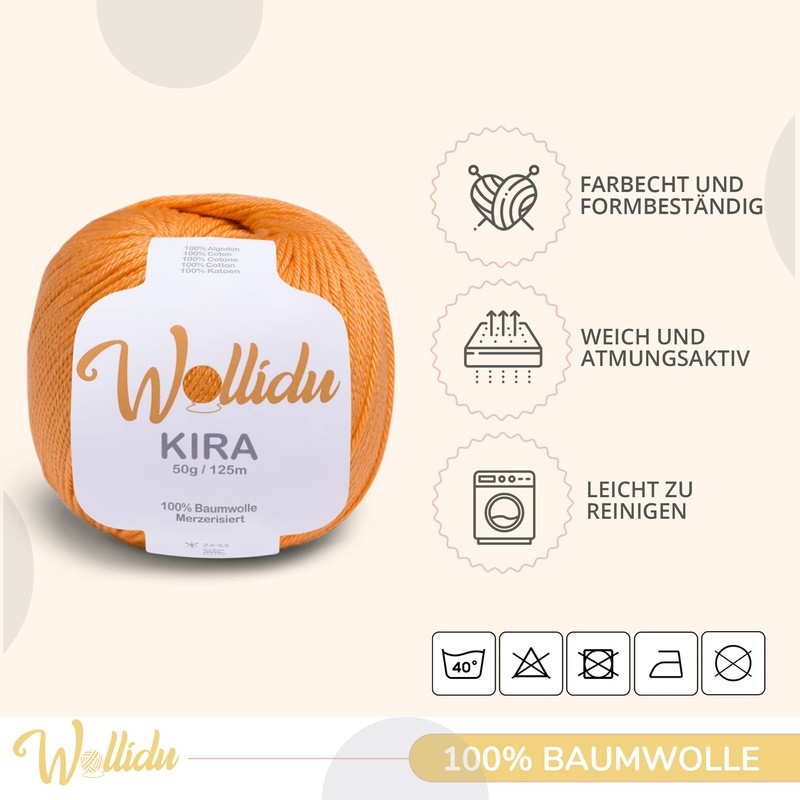 Wollidu Kira 100% Cotton for Knitting and Crocheting 10 x