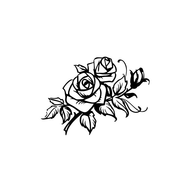 Roses and Leaves Design Auto Car Racing Motorcycle Helmet Decal