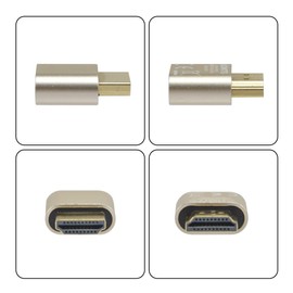 ADWITS 2 Pack HDMI Virtual Display HDMI Emulator HDMI Dummy Plug DDC EDID Emulator 4K@60HZ (HDMI)-Gold