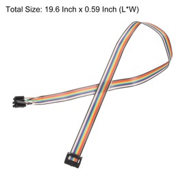 sourcing map 1 Pcs IDC Rainbow Wire Flat Ribbon Cable FC-Female to 12P 19.6 Inch Length 2.54mm Pitch Breadboard Jumper Wires for Electronic Projects