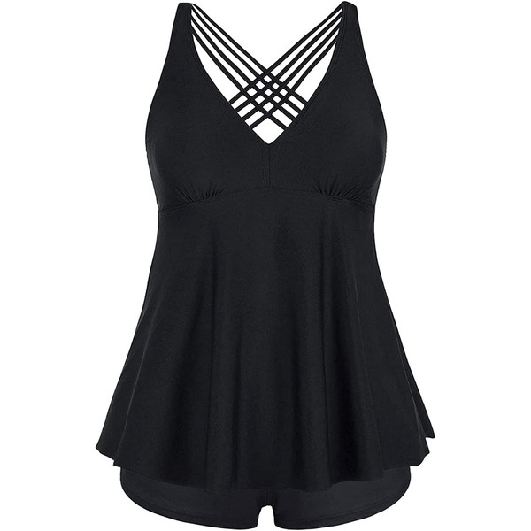 Aqua Eve Plus Size Bathing Suits for Women Flowy Tankini