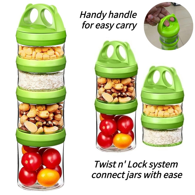 SELEWARE Portable Stackable Food Storage Containers for Snacks Formula Powder