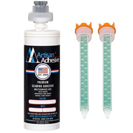 Artisan Adhesive (Color: Snow White) - Specially Formulated Seam Adhesive for Solid Surface/Quartz/Stone - 250ml (8.45 oz) Cartridge includes 2 Mixing Tips -Dispenser Sold Separately