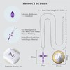 YL Kreuz Kette 925 Sterling Silber Februar Geburtsstein Amethyst Kruzifix