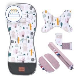 Breathable Seat Cover Pram, Seat Cover Buggy Summer Pushchair Accessories - Universal - Pram Insert with Anti-Shock Cushion, Buggy Insert Summer (4rest)