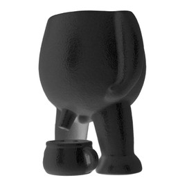 Ceramic Flower Pot with Funny Peeing Man Design - Unique Succulent Planter for Desktop Decoration at Home and Office (Black)