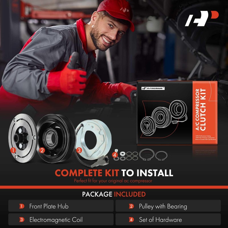 A-Premium Air Conditioner AC Compressor Clutch Kit Compatible with Mazda