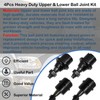 REAXOAL 4Pcs Heavy Duty Upper & Lower Ball Joint Kit