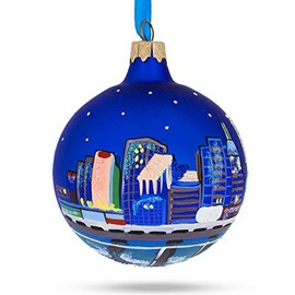 BestPysanky Oklahoma City, Oklahoma Glass Christmas Ornament