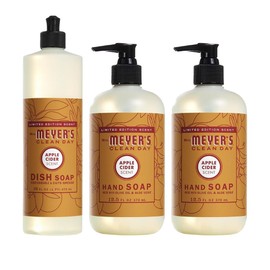 Mrs. MEYER'S CLEAN DAY Variety, 2 Liquid Hand Soap 12.5 OZ, 1 Liquid Dish Soap, 16 FL OZ (Apple Cider)