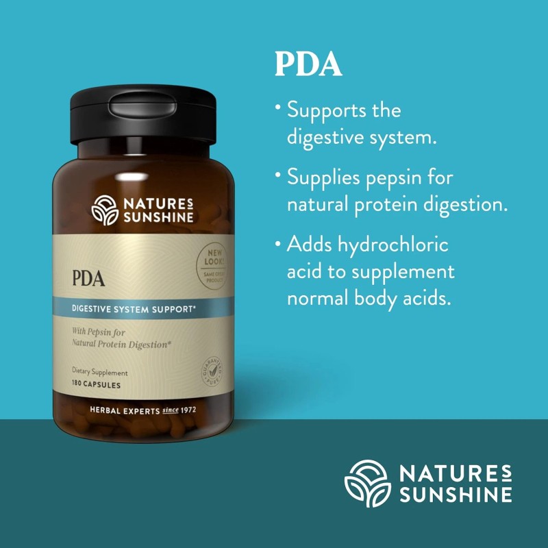 Nature's Sunshine PDA Combination, Digestive Enzyme Support, 180 Capsules