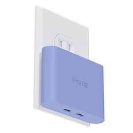 Cargador USB-C multipuerto de 36 W de iHome: Bloque de Cargador USB C Plano de 2 Puertos AC Pro, Cargador de Pared USB C Doble, Cargador de Pared USB-