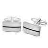 Mr.Van Simple Stripes Cufflinks Platinum Plated Metal Geometric Shape Cuff