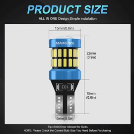 MAXGTRS 2x T15 W16W 921 912 LED 4014+3030 Chip 6000K White LED Backup Car Reversing Light Canbus Turn Signal Lamp