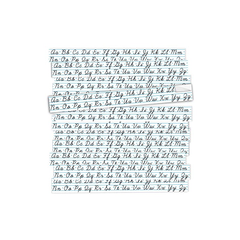 StikArt Removable STICKERS - Cursive Letters Desk Strips (12 Pack)