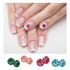 Ti-eorang Ti-er-rang, 2.5, 4, 5mm, Sticker Jewelry, Nail Sticker, Stick-on Earrings - 12) No.1-Light Siam / 티-어랑, 2.5, 4, 5mm, 스티커쥬얼리, 네일스티커, 붙이는귀걸이 - 12) No.1-라이트시암