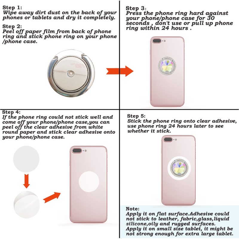 lenoup Glitter Bling Bling Phone Ring Holder,Sparkle Phone Ring Grip