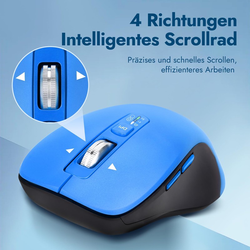CITLLA Wireless Mouse for Laptop, Multi-Device Bluetooth Mouse, 4 Adjustable
