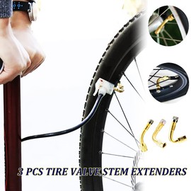 Tire Valve Stem Extenders, 45 Degree 90 Degree 135 Degree Bend Brass Tire Valve Stem Extenders Angled Valve Stem Extension Adapters, Schrader Valve Extension Adaptor (3 PCS)
