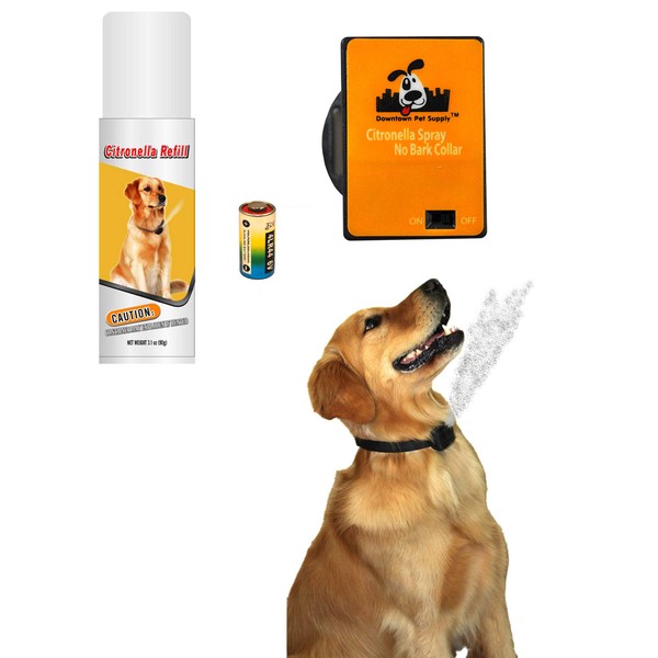 No Bark Collar Citronella Spray Collar, Anti-Bark Deterrent for Dogs Kit - Safe, Effective, and Humane Dog Barking Control Collar (1 PK)