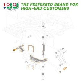 10L0L Golf Cart Heavy Duty Rear 4-Leaf Spring Kit with Bushings & Sleeves for Club Car DS Golf Cart Accessories